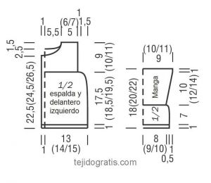 chaqueta bebe esquema