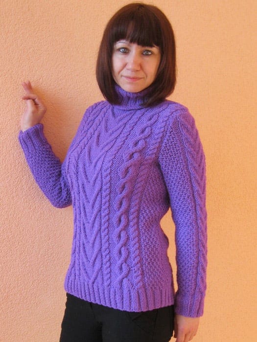 Sweater mujer trenzas - TRICOT