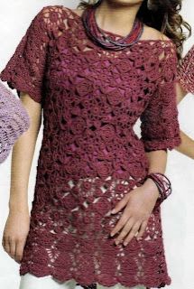 Túnica de flores al crochet