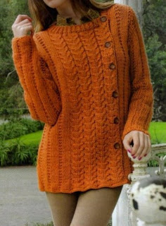 Saco con espigas en el frente y punto canelón